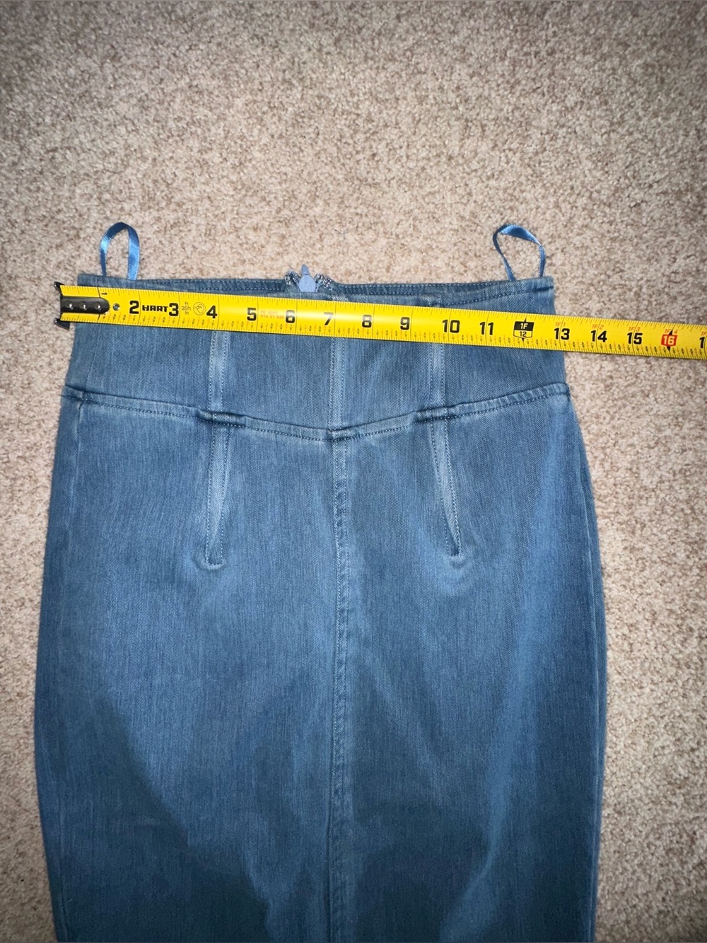 JLUXLABEL Rare NAT x LIV Denim Midi Pencil Skirt size Large - Picture 9 of 11